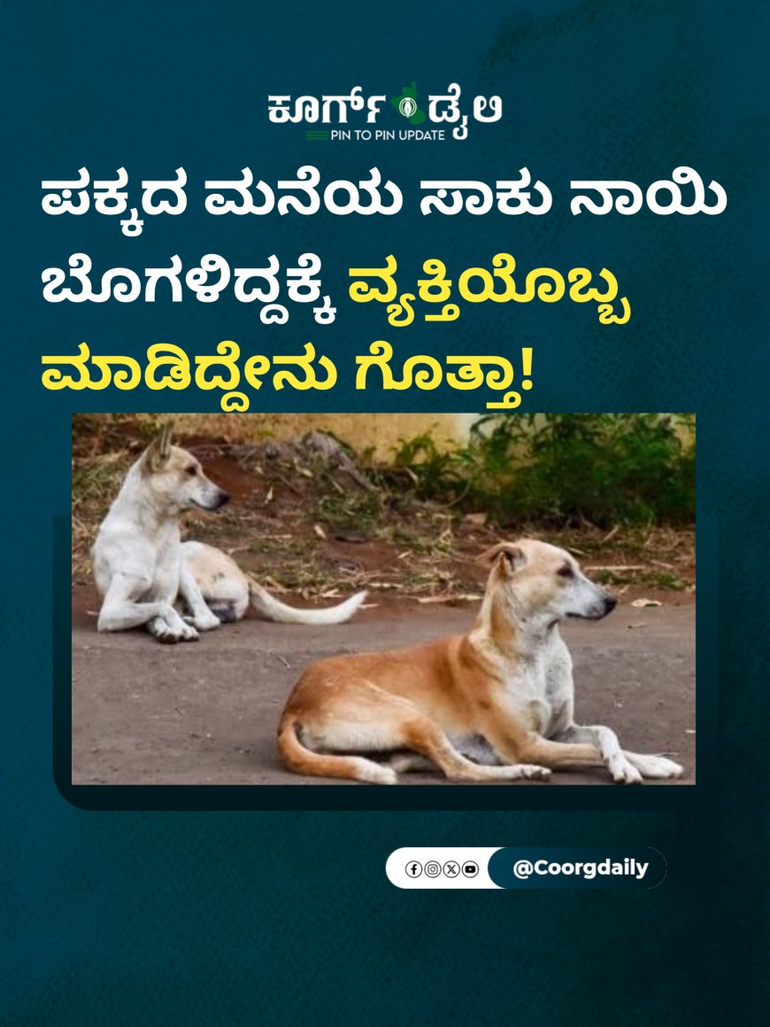 ಪಕ್ಕದ ಮನೆಯ ಸಾಕು ನಾಯಿ ಬೊಗಳಿದ್ದಕ್ಕೆ ವ್ಯಕ್ತಿಯೊಬ್ಬ ಮಾಡಿದ್ದೇನು ಗೊತ್ತಾ!