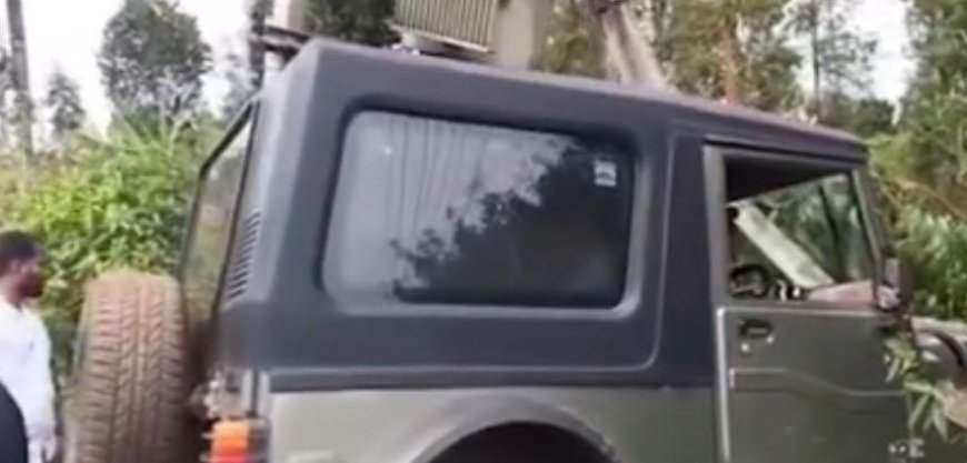 ಗುಡ್ಡೆಹೊಸೂರು;ವಿದ್ಯುತ್ ಕಂಬಕ್ಕೆ ಜೀಪ್ ಡಿಕ್ಕಿ