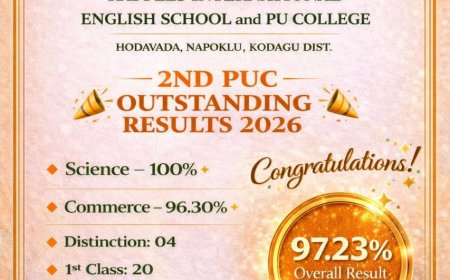 ದ್ವಿತೀಯ ‌ಪಿಯುಸಿ ಫಲಿತಾಂಶ ಪ್ರಕಟ: ರಾಫೆಲ್ಸ್ ಇಂಟರ್ನ್ಯಾಷನಲ್ ‌ಪಿಯು ಕಾಲೇಜಿಗೆ ಶೇಕಡಾ 97.23% ರಷ್ಟು ಫಲಿತಾಂಶ