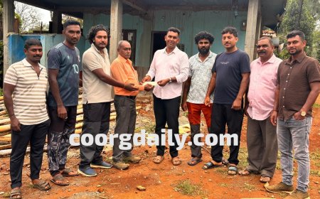 ಮರಂದೋಡ ಗೌಡ ಸಮಾಜ ಕಟ್ಟಡ ನಿರ್ಮಾಣಕ್ಕೆ  ಧನಸಹಾಯ ನೀಡಿದ ಸಮಾಜ ಸೇವಕ‌ ಎಡಿಕೇರಿ ಪ್ರಸನ್ನ