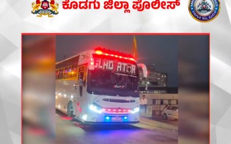 ಪ್ರಕಾಶಮಾನವಾದ ಹೆಡ್‌ಲೈಟ್ ಮತ್ತು ಎಲ್‌ಇಡಿ ಲೈಟ್‌  ಅಳವಡಿಕೆ;ಖಾಸಗಿ ಬಸ್ಸ್ ಗೆ ಬಿತ್ತು ದಂಡ