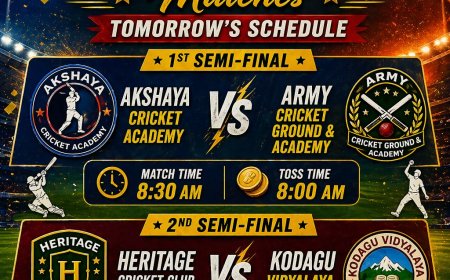 ವಿರಾಜಪೇಟೆ:ಸೌತ್ ಇಂಡಿಯಾ ಅಂಡರ್ 15 ಲೆದರ್ ಬಾಲ್ ಕ್ರಿಕೆಟ್ ಚಾಂಪಿಯನ್ಶಿಪ್: ನಾಲ್ಕು ತಂಡಗಳು ಸೆಮಿಫೈನಲ್ ಹಂತಕ್ಕೆ