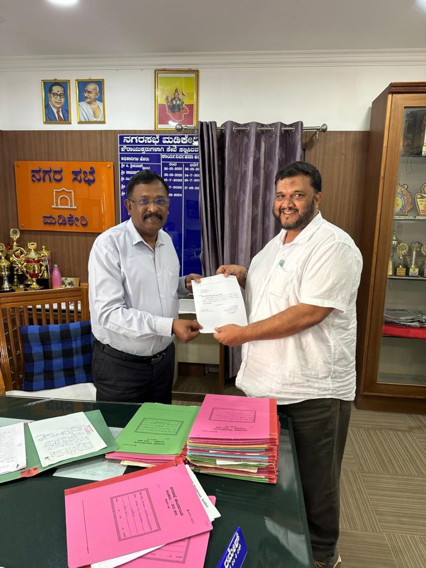ಮಡಿಕೇರಿ;ಹಿಲ್ ರೋಡ್, ರಸ್ತೆ ದುರಸ್ಥಿ ಪಡಿಸಲು‌ ಮನವಿ ಸಲ್ಲಿಕೆ