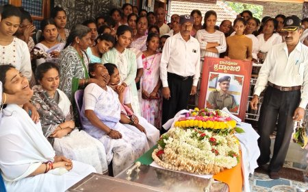 ಸೋಮವಾರಪೇಟೆ;ಯೋಧ ನವೀನ್ ಅಂತ್ಯಕ್ರಿಯೆ