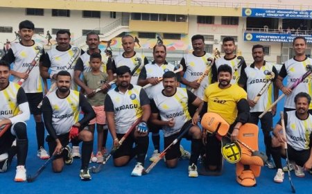 ಪುರುಷರ ರಾಷ್ಟ್ರೀಯ ಹಾಕಿ ಟೂರ್ನಿಗೆ ಕೊಡಗು ಜಿಲ್ಲಾ ಸರ್ಕಾರಿ ನೌಕರರ ತಂಡ ಆಯ್ಕೆ;  ಬೆಂಗಳೂರಿನಲ್ಲಿ ನಡೆದ ರಾಜ್ಯ ಮಟ್ಟದ ಹಾಕಿ ಟೂರ್ನಿ