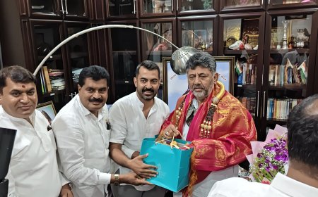 ಡಿ.ಕೆ ಶಿವಕುಮಾರ್ ಅವರನ್ನು ಭೇಟಿಯಾಗಿ ಶುಭ ಹಾರೈಸಿದ ಶಾಸಕ ಡಾ.ಮಂತರ್ ಗೌಡ
