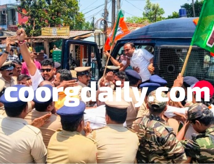 ಗುಡ್ಡೆಹೊಸೂರಿನಲ್ಲಿ ಅರಣ್ಯ ಸಚಿವರಿಗೆ ಬಿಜೆಪಿಯಿಂದ ಮುತ್ತಿಗೆ ಯತ್ನ