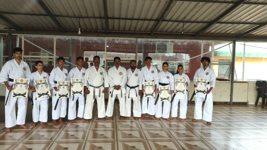 ವಿರಾಜಪೇಟೆ;ಬ್ಲಾಕ್ ಬೆಲ್ಟ್ ಪರೀಕ್ಷೆ ಉತ್ತೀರ್ಣಗೊಂಡ ಶಿಬಿರಾರ್ಥಿಗಳಿಗೆ ಪ್ರಮಾಣ ಪತ್ರ ವಿತರಣೆ