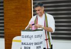 ವಿಧಾನ ಪರಿಷತ್ ಚುನಾವಣೆ:ಮತ ಚಲಾಯಿಸಿದ ಶಾಸಕ ಎಎಸ್ ಪೊನ್ನಣ್ಣ