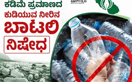 2 ಲೀಟರಿಗಿಂತ ಕಡಿಮೆ ಪ್ರಮಾಣದ ಕುಡಿಯುವ ನೀರಿನ ಬಾಟಲಿ ನಿಷೇಧ