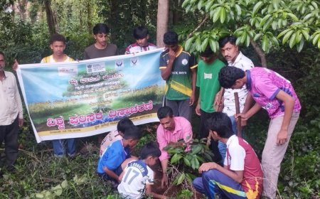 ಹಾಕತ್ತೂರಿನಲ್ಲಿ ಪರಿಸರ ದಿನಾಚರಣೆ: ತೊಂಬತ್ತು ಮನೆ ಶಾಲೆ, ಸ್ಮಶಾನದಲ್ಲಿ ಸಸಿ ನೆಡುವ ಕಾರ್ಯಕ್ರಮ