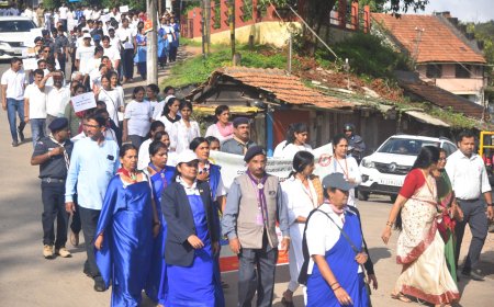 ಯೋಗ ದಿನಾಚರಣೆ ಪ್ರಯುಕ್ತ ಜಾಥಾ