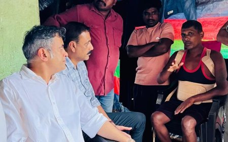 ಮರದಿಂದ ಬಿದ್ದು ಗಾಯಗೊಂಡಿದ್ದ ವ್ಯಕ್ತಿಗೆ ಶಾಸಕ ಪೊನ್ನಣ್ಣ ಸಾಂತ್ವನ