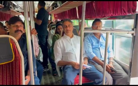 ಎಸ್‌ಐಆರ್ ಜಾಗೃತಿ ಸಮಾವೇಶ: ಕಾರ್ಯಕರ್ತರೊಂದಿಗೆ ಬಸ್‌ನಲ್ಲಿ ತೆರಳಿದ ಶಾಸಕ ಪೊನ್ನಣ್ಣ