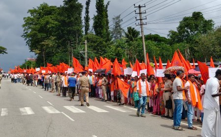 ಮತಾಂತರ ಆರೋಪ: ಕುಶಾಲನಗರದಲ್ಲಿ ಹಿಂದೂ ಸಂಘಟನೆಗಳಿಂದ 'ಜಾಗೃತಿ ಜಾಥಾ'
