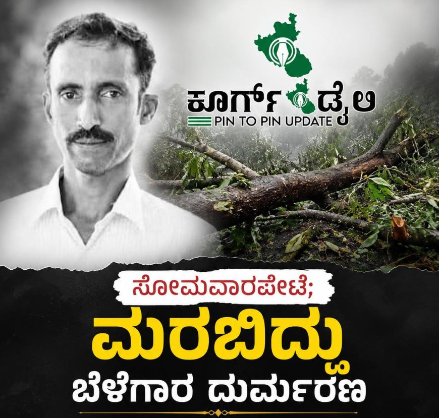 ಸೋಮವಾರಪೇಟೆ;ಮರಬಿದ್ದು ಬೆಳೆಗಾರ ದುರ್ಮರಣ