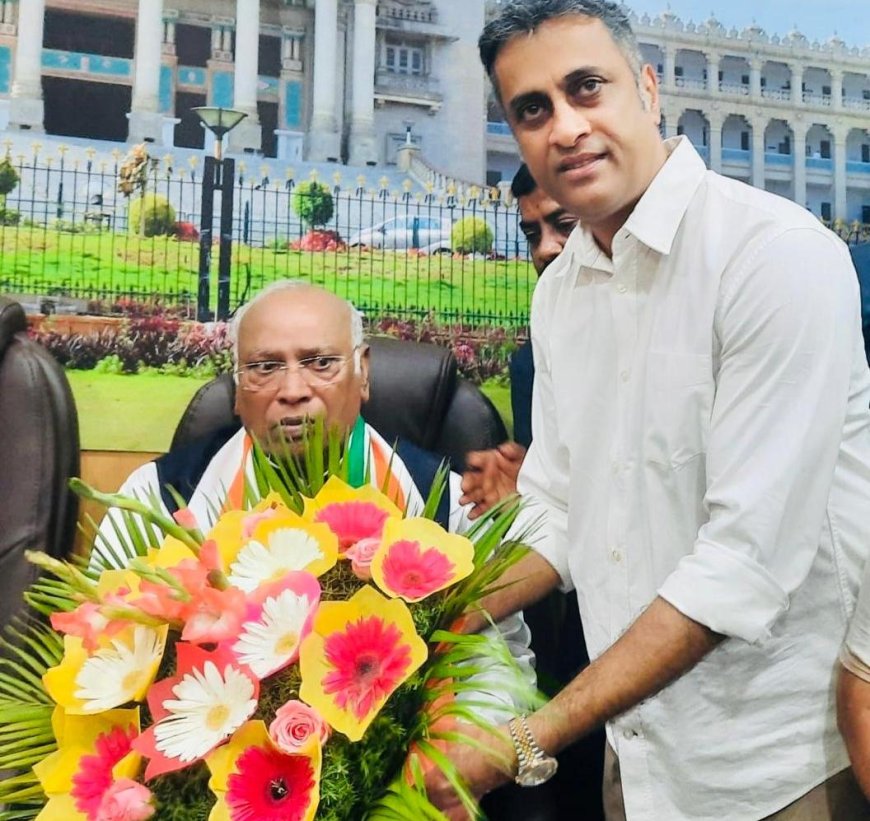 ಎಐಸಿಸಿ‌‌ ಅಧ್ಯಕ್ಷ ಮಲ್ಲಿಕಾರ್ಜುನ ಖರ್ಗೆ ಅವರನ್ನು ಭೇಟಿಯಾದ ಶಾಸಕ ಎಎಸ್ ಪೊನ್ನಣ್ಣ