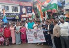 ಮಡಿಕೇರಿ:ರಾಹುಲ್-ಪ್ರಿಯಾಂಕಾ ಗಾಂಧಿ ಬಂಧನ ಖಂಡಿಸಿ ಕಾಂಗ್ರೆಸ್ ಪ್ರತಿಭಟನೆ