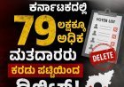 ಎಸ್ಐಆರ್: ಕರ್ನಾಟಕದಲ್ಲಿ 79 ಲಕ್ಷಕ್ಕೂ ಅಧಿಕ ಮತದಾರರು ಕರಡು ಪಟ್ಟಯಿಂದ ಡಿಲಿಟ್!