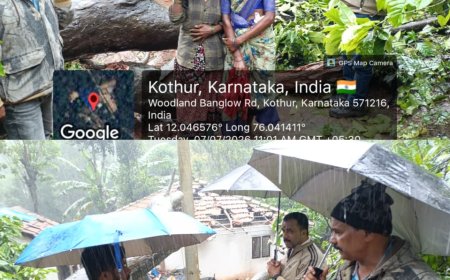 ಶ್ರೀಮಂಗಲ: ಗಾಳಿ ಮಳೆಗೆ ಮನೆ ಮೇಲೆ ಮರ ಬಿದ್ದು ಹಾನಿ