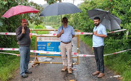 ವಿರಾಜಪೇಟೆ: ಮಳೆಗೆ ಅರಮೇರಿ-ಚಾಮಿಯಾಲ ಸೇತುವೆ ಜಲಾವೃತ