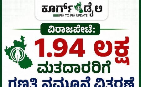ವಿರಾಜಪೇಟೆ: 1.94 ಲಕ್ಷ ಮತದಾರರಿಗೆ ಗಣತಿ ನಮೂನೆ ವಿತರಣೆ