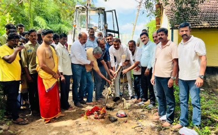 ಕೆ.ಬಾಡಗ: ಚಂದನಕೇರೆ ಹಾಡಿಗೆ ನೂತನ ರಸ್ತೆಗೆ ಭೂಮಿ ಪೂಜೆ:  ರೂ.75 ಲಕ್ಷ ವೆಚ್ಚದಲ್ಲಿ ಕಾಮಗಾರಿ
