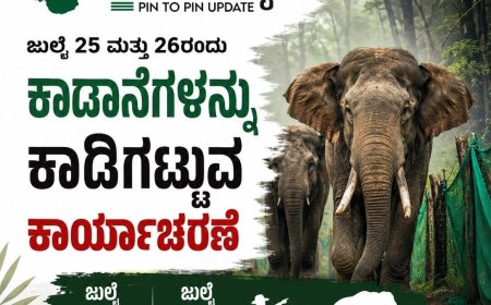 ಜುಲೈ 25 ಮತ್ತು 26ರಂದು ಕಾಡಾನೆಗಳನ್ನು ಕಾಡಿಗಟ್ಟುವ ಕಾರ್ಯಾಚರಣೆ
