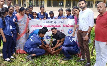 ಕಾವೇರಿ ಪದವಿ ಪೂರ್ವ ಕಾಲೇಜಿನಲ್ಲಿ 50 ಹಣ್ಣಿನ ಗಿಡಗಳ ನೆಡುವ ಕಾರ್ಯಕ್ರಮ