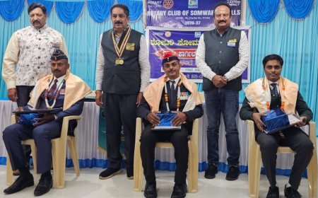 ಸೋಮವಾರಪೇಟೆ: ರೋಟರಿ ಸಂಸ್ಥೆ ವತಿಯಿಂದ 27ನೇ ಕಾರ್ಗಿಲ್ ವಿಜಯ ದಿವಸ್ ಅಂಗವಾಗಿ ವೀರಮರಣ ಹೊಂದಿದ ಸೈನಿಕರಿಗೆ ಪುಷ್ಪ ನಮನ