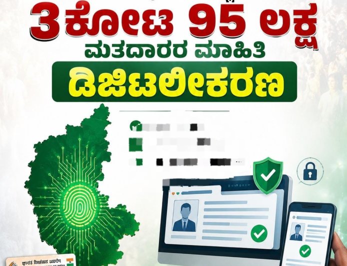 ಎಸ್ಐಆರ್: ಕರ್ನಾಟಕದಲ್ಲಿ 3ಕೋಟಿ‌ 95 ಲಕ್ಷ ಮತದಾರರ ಮಾಹಿತಿ ಡಿಜಿಟಲೀಕರಣ