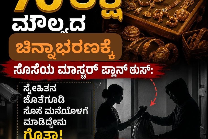 70 ಲಕ್ಷ ಮೌಲ್ಯದ ಚಿನ್ನಭರಣಕ್ಕೆ ಸೊಸೆಯ ಮಾಸ್ಟರ್ ಪ್ಲಾನ್ ಠುಸ್:  ಸ್ನೇಹಿತನ ಜೊತೆಗೂಡಿ ಸೊಸೆ ಮನೆಯೊಳಗೆ ಮಾಡಿದ್ದೇನು ಗೊತ್ತಾ!