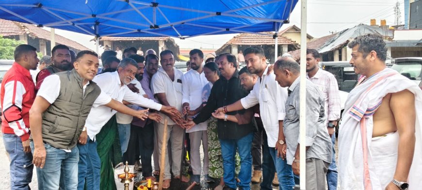 ಸುಂಟಿಕೊಪ್ಪ: ವಾಹನ ಚಾಲಕರ ಹಾಗೂ  ಆಟೋ ಚಾಲಕ ಮತ್ತು ಮಾಲೀಕರ ಸಂಘದ ನಿಲ್ಧಾಣದಲ್ಲಿ ಮೇಲ್ಚಾವಣಿ ನಿರ್ಮಾಣದ ಕಾಮಗಾರಿಗೆ ಶಾಸಕ ಡಾ.ಮಂತರ್ ಗೌಡ ಚಾಲನೆ