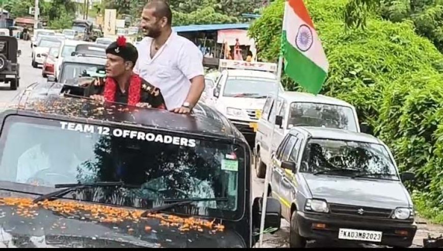 ಸೇನೆಯಲ್ಲಿ 28 ವರ್ಷಗಳ ಕಾಲ ಸೇವೆ ಸಲ್ಲಿಸಿ ನಿವೃತ್ತಿ ಹೊಂದಿದ  ಎಚ್.ಎ. ಸತೀಶ್ ಅವರಿಗೆ ಅದ್ಧೂರಿ ಸ್ವಾಗತ