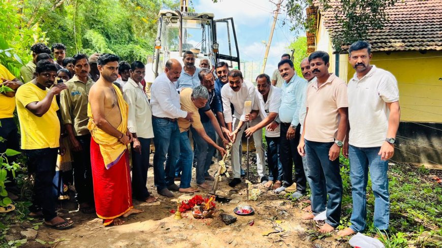 ಕೆ.ಬಾಡಗ: ಚಂದನಕೇರೆ ಹಾಡಿಗೆ ನೂತನ ರಸ್ತೆಗೆ ಭೂಮಿ ಪೂಜೆ:  ರೂ.75 ಲಕ್ಷ ವೆಚ್ಚದಲ್ಲಿ ಕಾಮಗಾರಿ