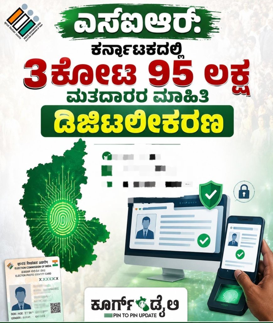 ಎಸ್ಐಆರ್: ಕರ್ನಾಟಕದಲ್ಲಿ 3ಕೋಟಿ‌ 95 ಲಕ್ಷ ಮತದಾರರ ಮಾಹಿತಿ ಡಿಜಿಟಲೀಕರಣ