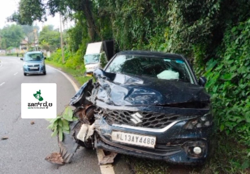 ಗೋಣಿಕೊಪ್ಪ: ಜೀತೋ-ಬಲೆನೋ ಕಾರು ಡಿಕ್ಕಿ: ಚಾಲಕನಿಗೆ ಗಾಯ
