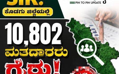 SIR:ಕೊಡಗು ಜಿಲ್ಲೆಯಲ್ಲಿ 10,802 ಮತದಾರರು ಗೈರು