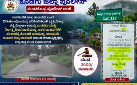 ಸ್ಕೋಡ ಕಾರಿನಲ್ಲಿ ಅಪಾಯಕಾರಿ ಚಾಲನೆ: ಪೊಲೀಸರಿಂದ ಚಾಲಕನಿಗೆ ಬಿತ್ತು ದಂಡ