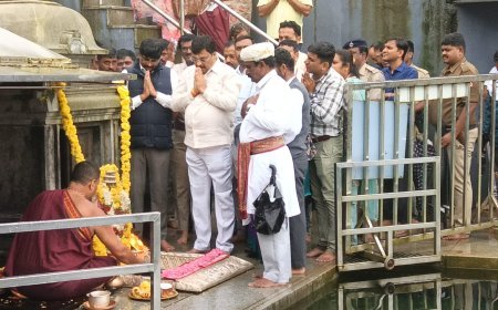ಭಾಗಮಂಡಲ ಭಗಂಡೇಶ್ವರ ಹಾಗೂ ಪವಿತ್ರಕ್ಷೇತ್ರ ತಲಕಾವೇರಿಗೆ ಸಚಿವರ ಭೇಟಿ, ವಿಶೇಷ ಪೂಜೆ