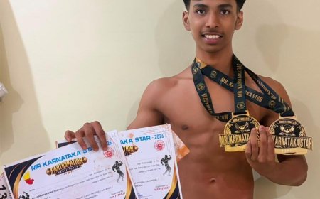 ಮಾಲೂರಿನಲ್ಲಿ 'ಮಿಸ್ಟರ್ ಕರ್ನಾಟಕ ಸ್ಟಾರ್ - 2026': ವಿರಾಜಪೇಟೆಯ ವಿ.ಎಮ್. ಪ್ರಜ್ವಲ್‌ಗೆ ಅವಳಿ ಪದಕ