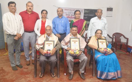 ರೋಟರಿ ಮಿಸ್ಟಿ ಹಿಲ್ಸ್ ನಿಂದ ಹಿರಿಯರಿಗೆ ಗೌರವ ನಮನ; ಬ್ಸಾಸಂ ಶಾಲೆಯಲ್ಲಿ ಮೂವರು ಹಿರಿಯರಿಗೆ  ಸನ್ಮಾನ