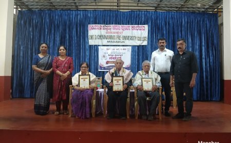 ಚೆನ್ನಮ್ಮ ಕಾಲೇಜಿನಲ್ಲಿ ಹಿರಿಯರಿಗೆ ಗೌರವ ನಮನ