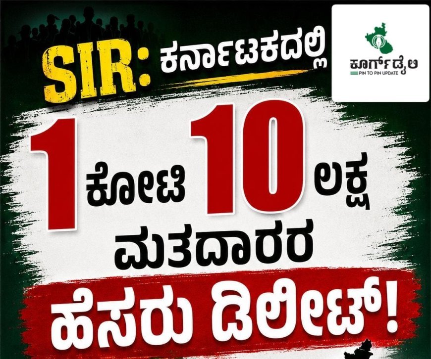 ಎಸ್ಐಆರ್: ಕರ್ನಾಟಕದಲ್ಲಿ 1ಕೋಟಿ 10 ಲಕ್ಷ ಮತದಾರರು ಹೆಸರು ಡಿಲೀಟ್