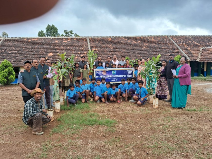ಸೋಮವಾರಪೇಟೆ; ಬೇಳೂರು ಸರ್ಕಾರಿ ಶಾಲೆಯಲ್ಲಿ ರೋಟರಿ ಕ್ಲಬ್ ವತಿಯಿಂದ ವನಮೊಹೋತ್ಸವ