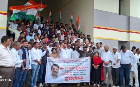 ರಾಹುಲ್ ಗಾಂಧಿ ವಿರುದ್ಧದ ಎಫ್‌ಐಆರ್ ರದ್ದಿಗೆ ಒತ್ತಾಯಿಸಿ ಕಾಂಗ್ರೆಸ್ ಪ್ರತಿಭಟನೆ